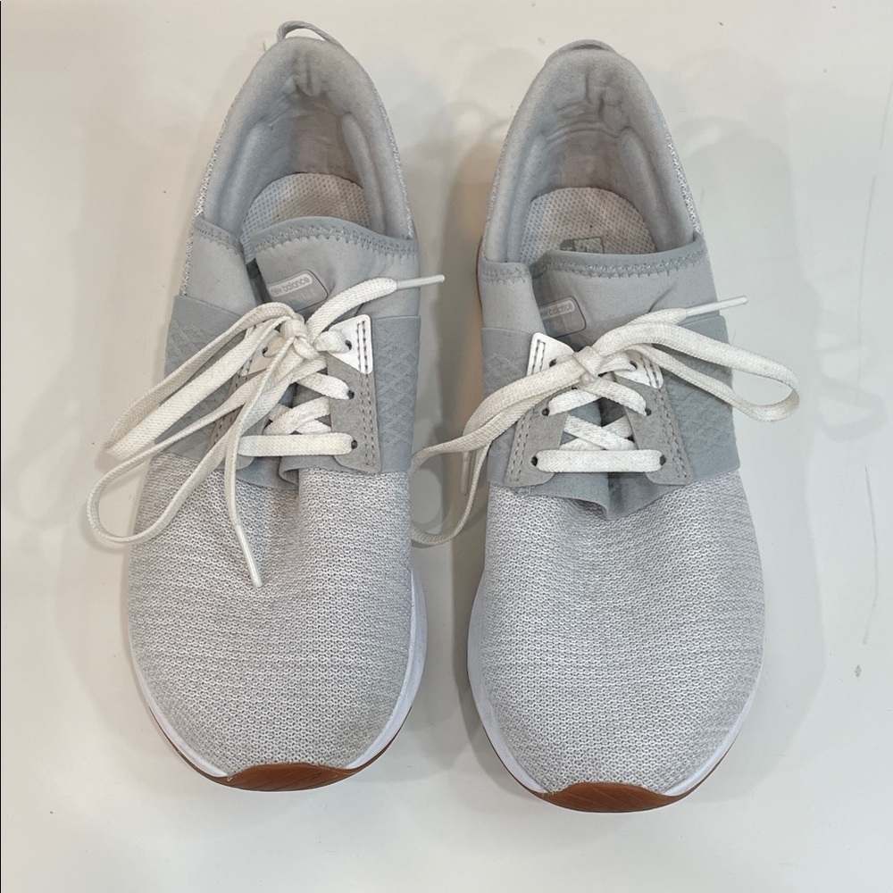 New Balance Light Gray and White Athletic Sneakers